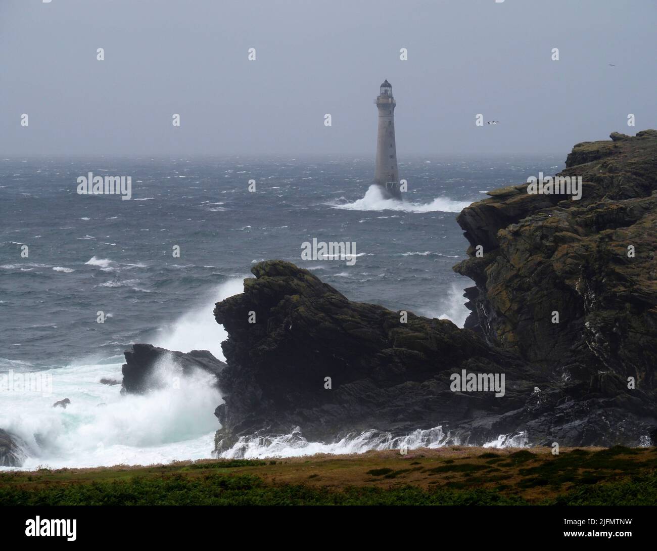 Chicken rock lighthouse, south of calf of Man, Isle of Man Stock Photo