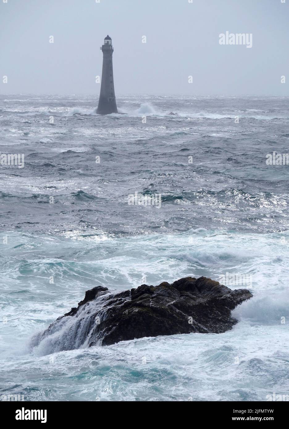 Chicken rock lighthouse, south of calf of Man, Isle of Man Stock Photo