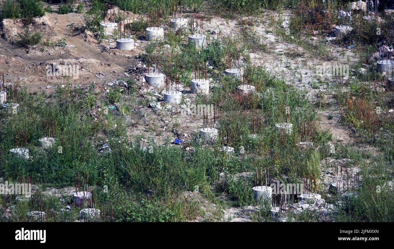 Kiev, Ukraine March 13, 2019 Foundation zero cycle construction