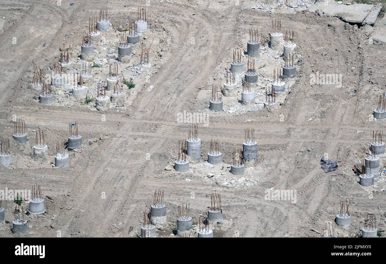 Kiev, Ukraine March 13, 2019 Foundation zero cycle construction