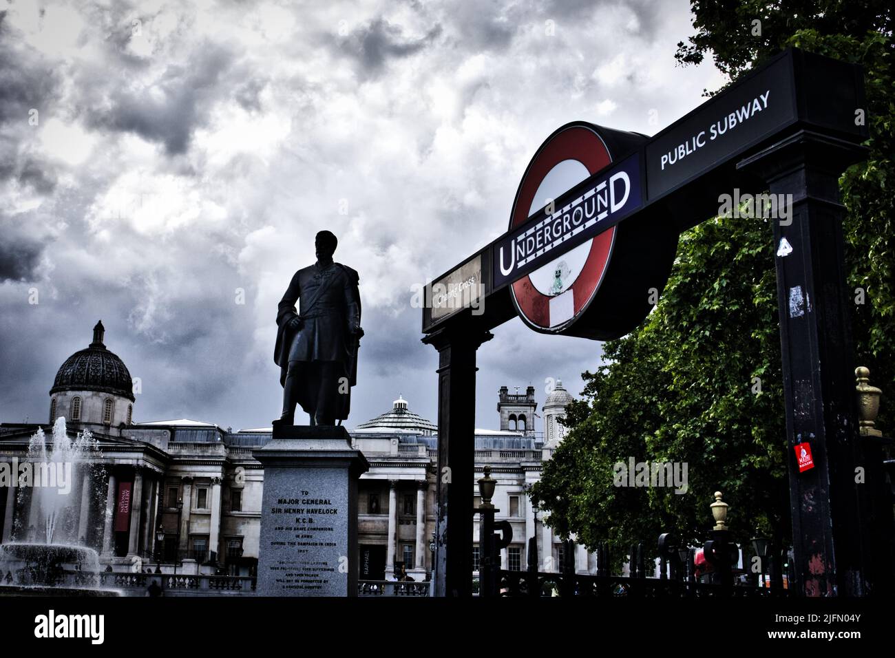 Charing Cross underground at Trafalgar Square in London Stock Photo Alamy