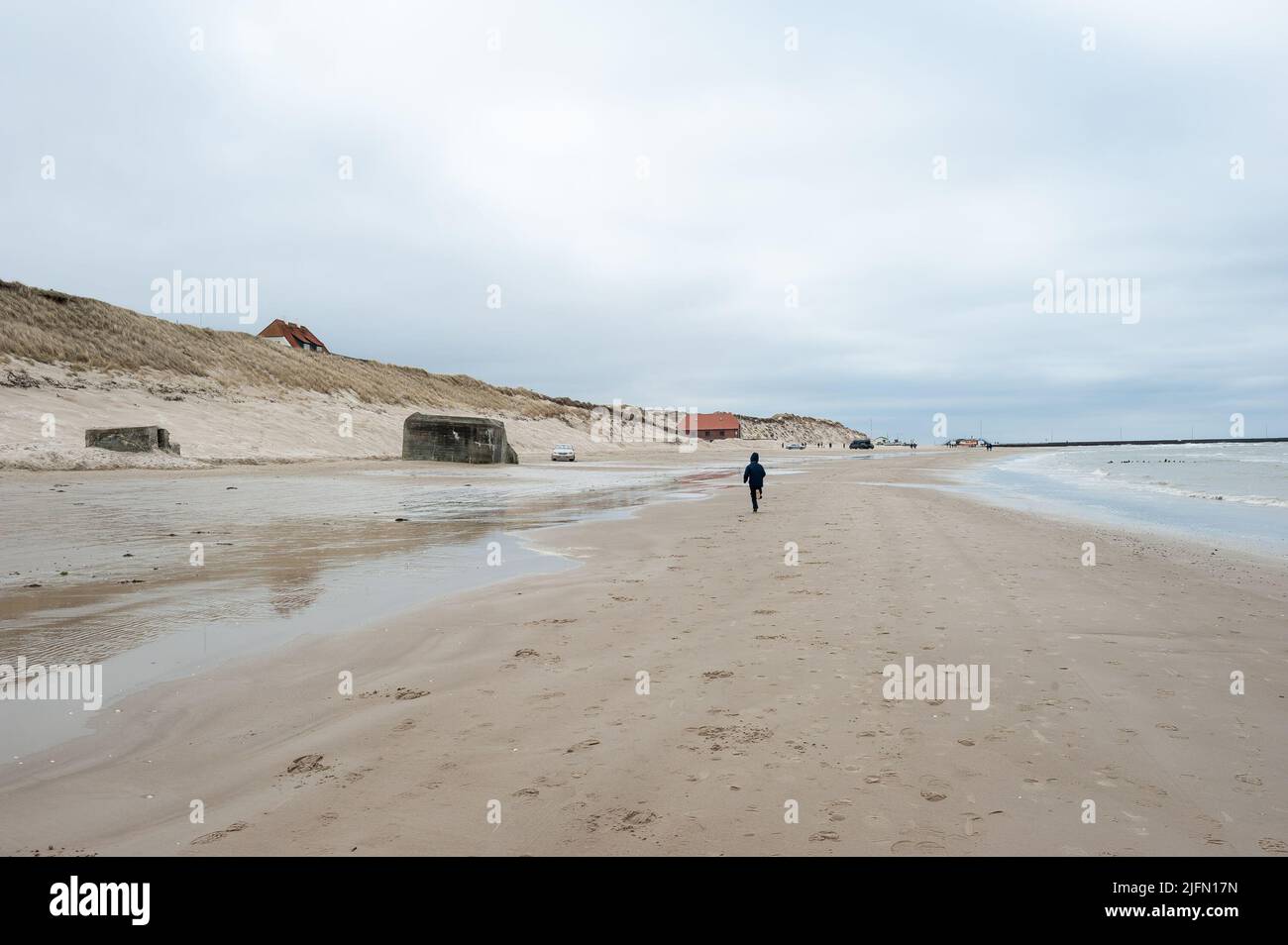 Beach in Lokken, Hjørring Municipality within the North Jutland Region, Denmark Stock Photo