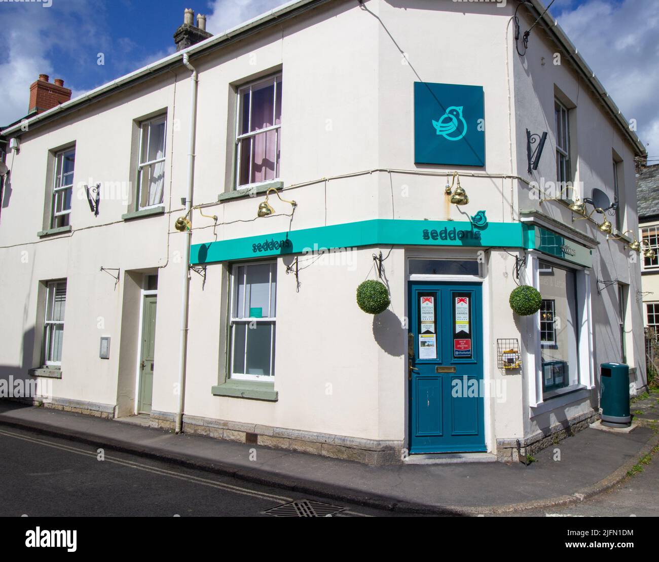 BAMPTON, DEVON, UK APRIL 7, 2022 branch of Seddons estate agents on