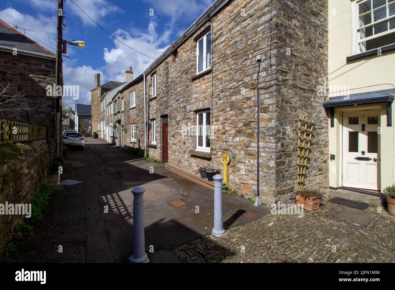 BAMPTON, DEVON, UK APRIL 7, 2022 Silver Street and Fore Street