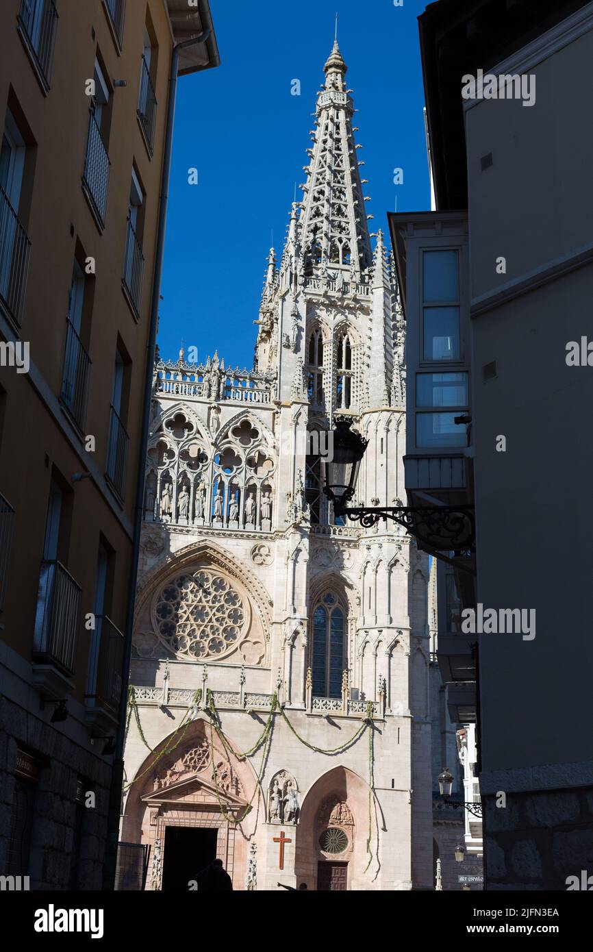 Burgos Gothic Cathedral in the city of Burgos, Spain Stock Photo