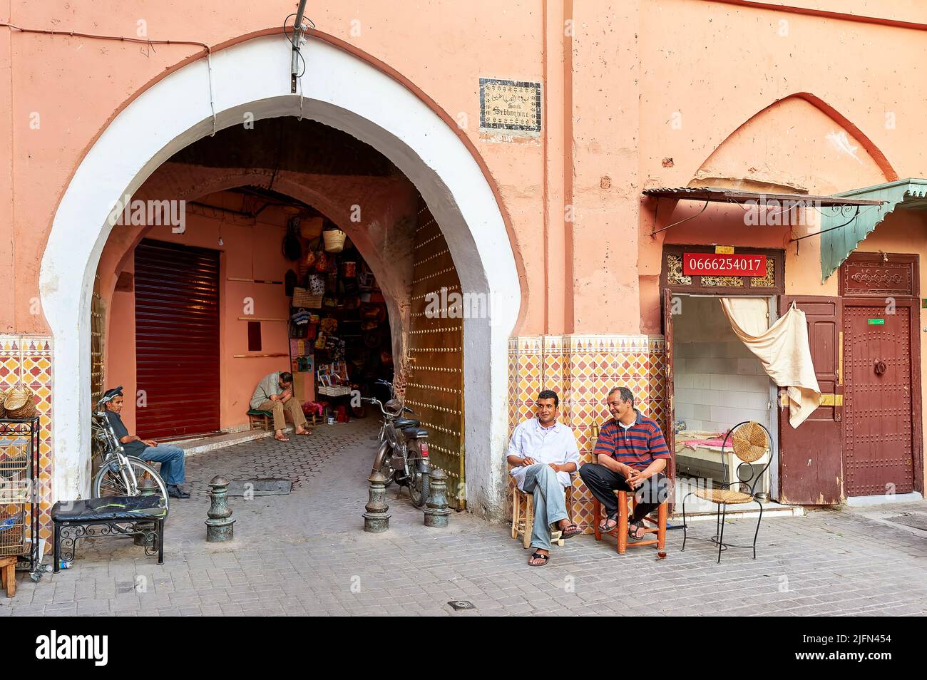 Morocco Marrakesh. Life in the Medina Stock Photo