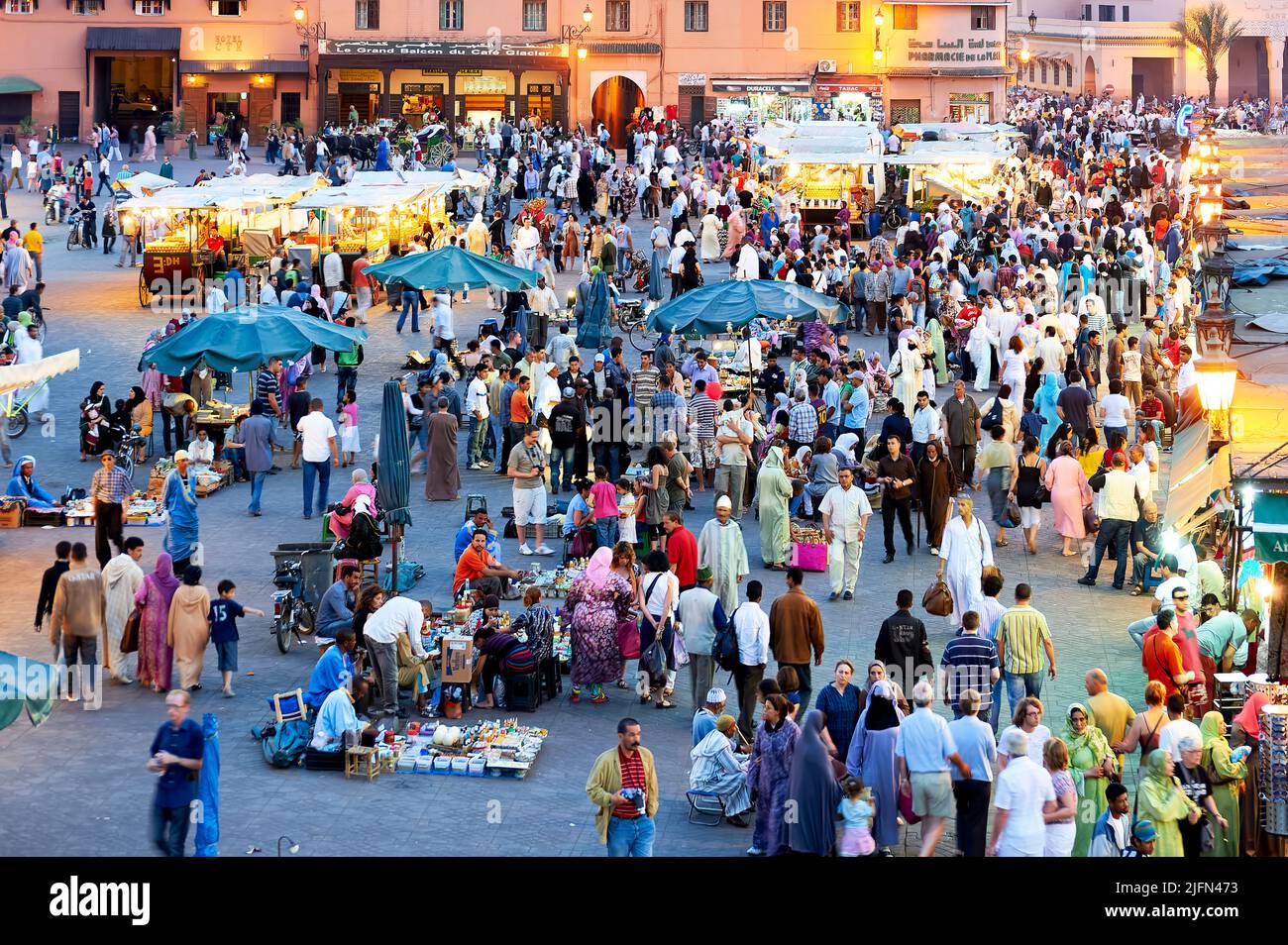 Cheap women's clothes at a street market,in Marrakech Stock Photo