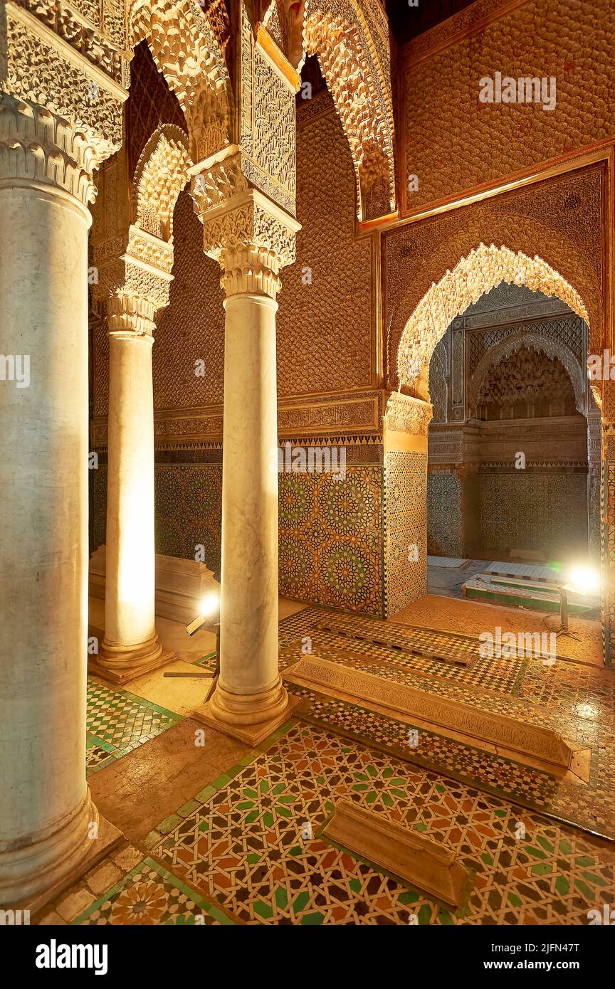 Morocco Marrakesh. Saadian tombs. Royal necropolis Stock Photo