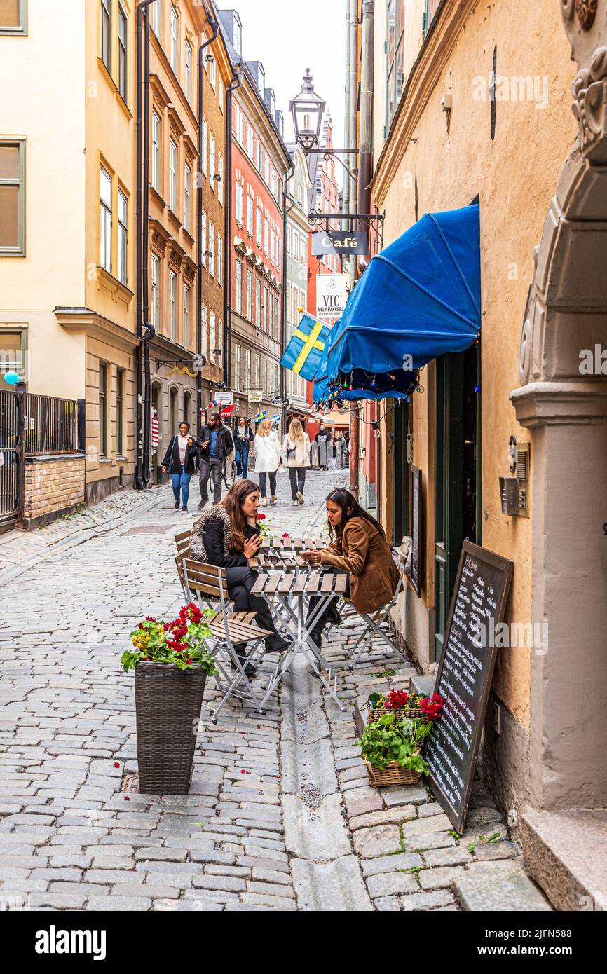 A quiet spot to meet in Gamla Stan (the old town) in Stockholm, Sweden Stock Photo