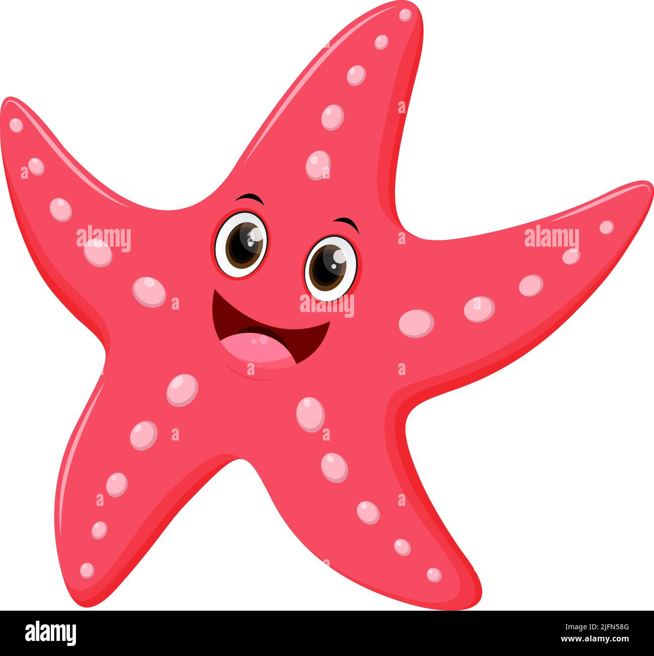 cute Starfish cartoon isolated on white background Stock Photo