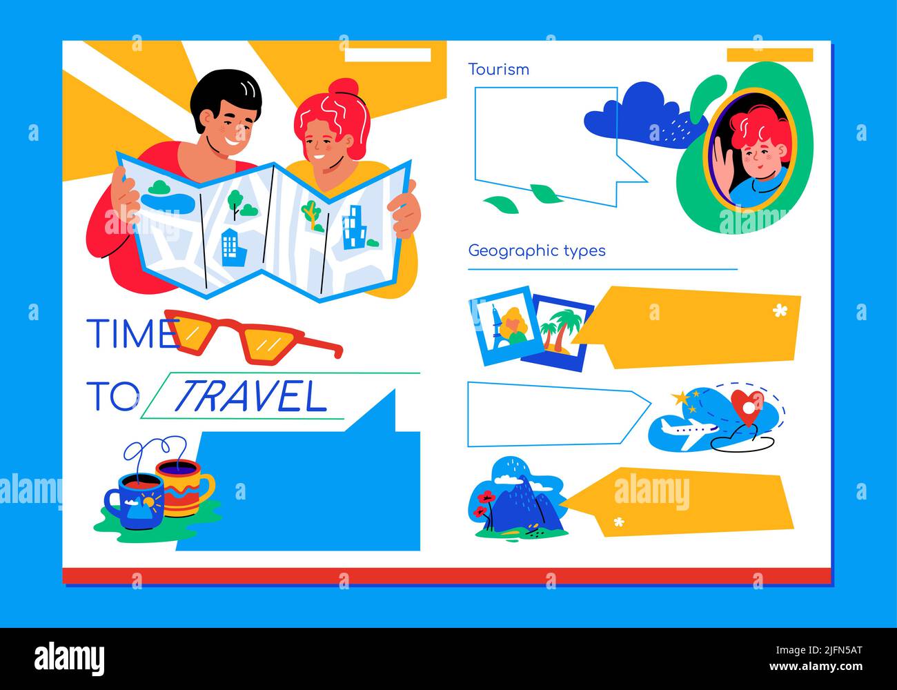 Time to travel - modern colorful flat design style poster Stock Vector ...