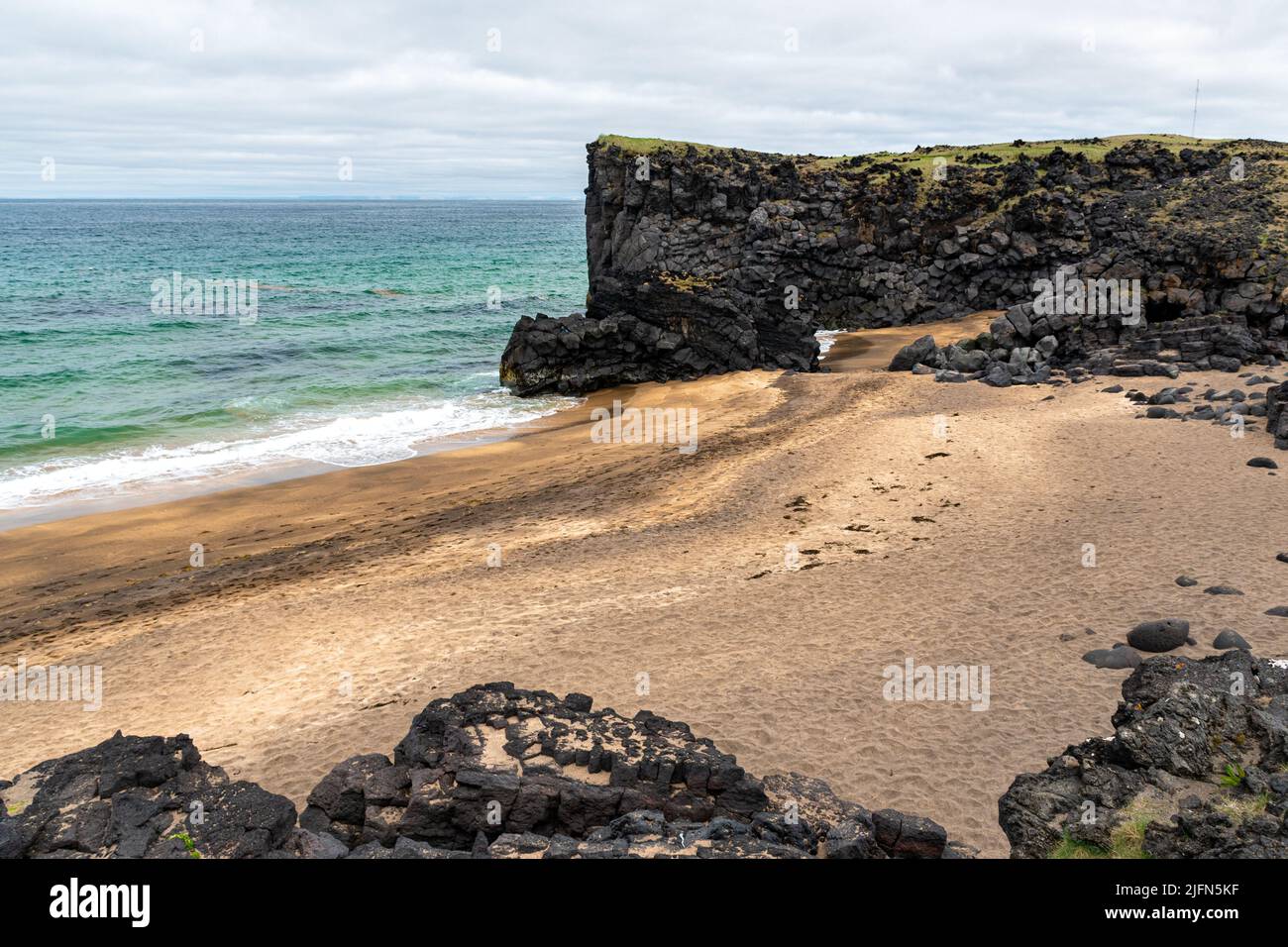Skardsvik beach in the northern side of Snaefellsnes peninsula, western Iceland Stock Photo