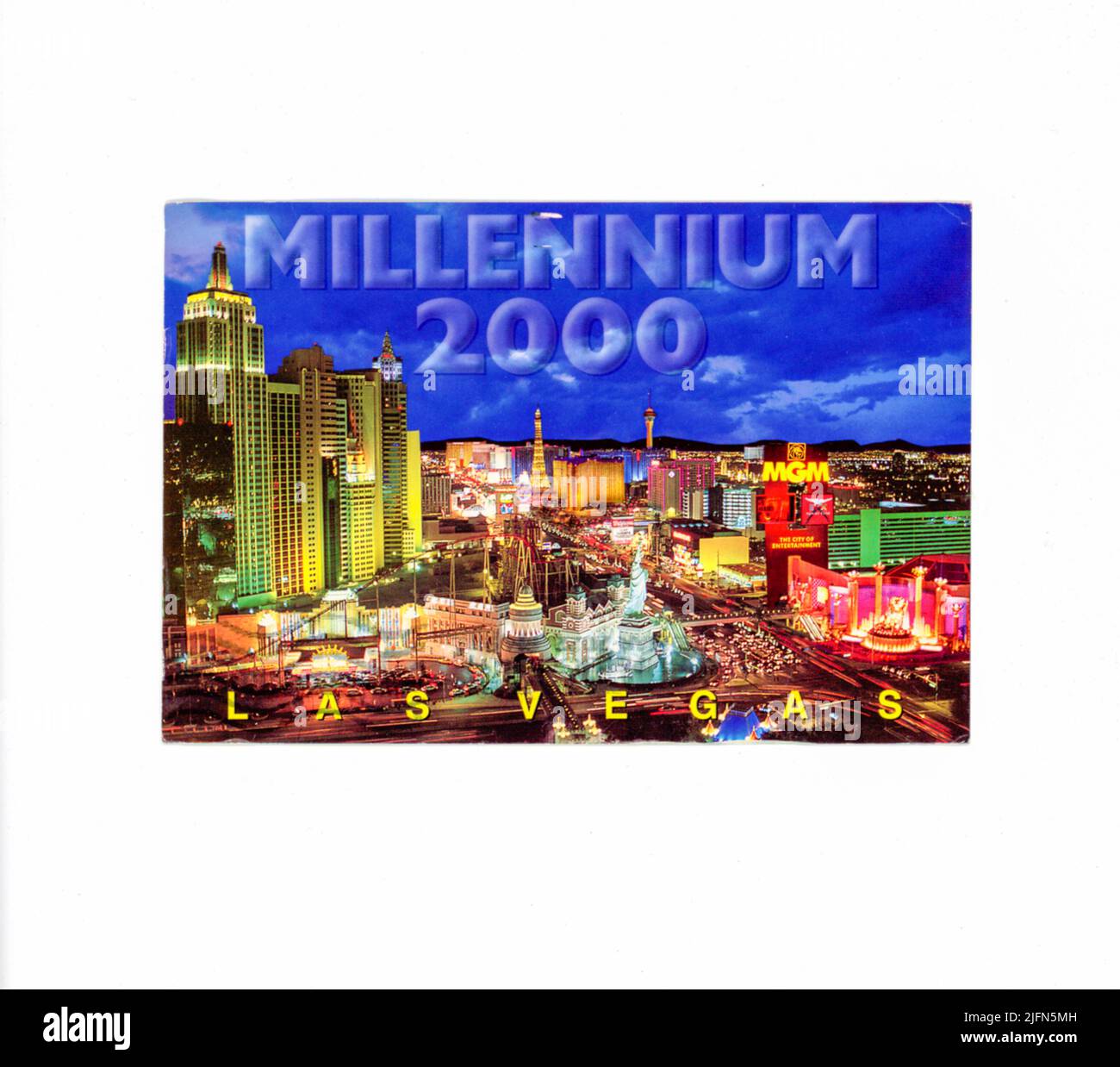 Vintage 2000 Millennium postcard from Las Vegas, Nevada, USA 2000 Stock