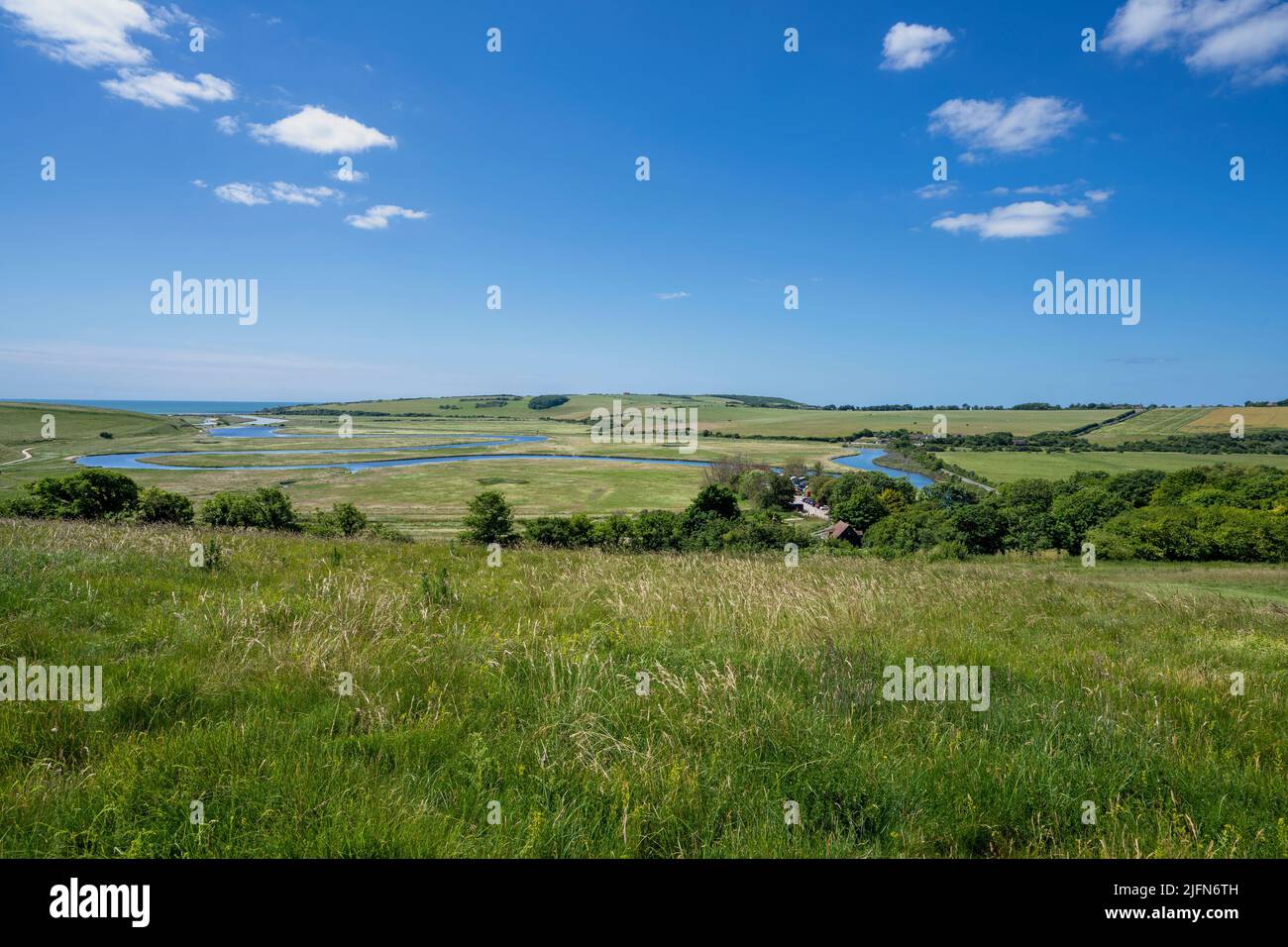 The River Cuckmere, Cuckmere Haven, East Sussex, England, UK Stock Photo