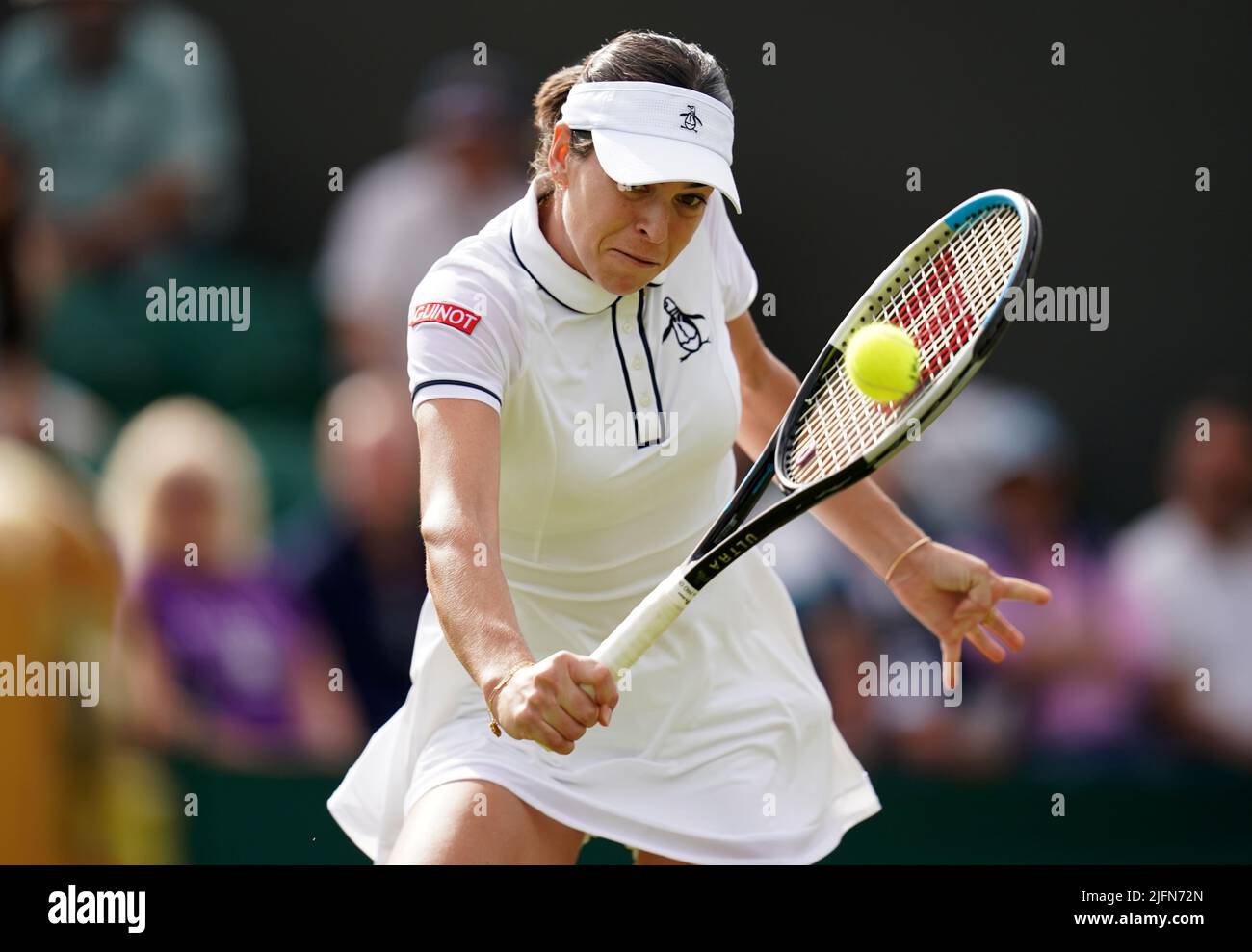 Ajla Tomljanovic in action against Alize in action against Ajla Tomljanovic on day eight