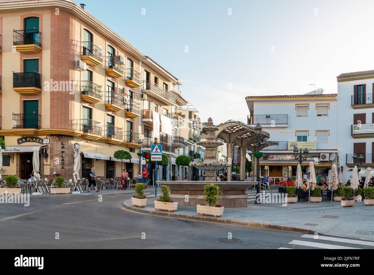 Alhaurin de la Torre, SPAIN - July 3 2022: City center of this Andalusian city. Typically architecture for South of Spain. Stock Photo