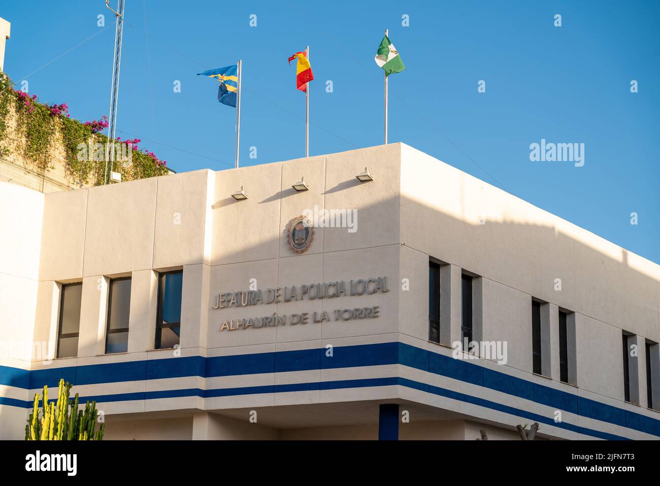 Alhaurin de la Torre, SPAIN - July 3 2022: Building of local police of the city of Alhaurin de la Torre Stock Photo