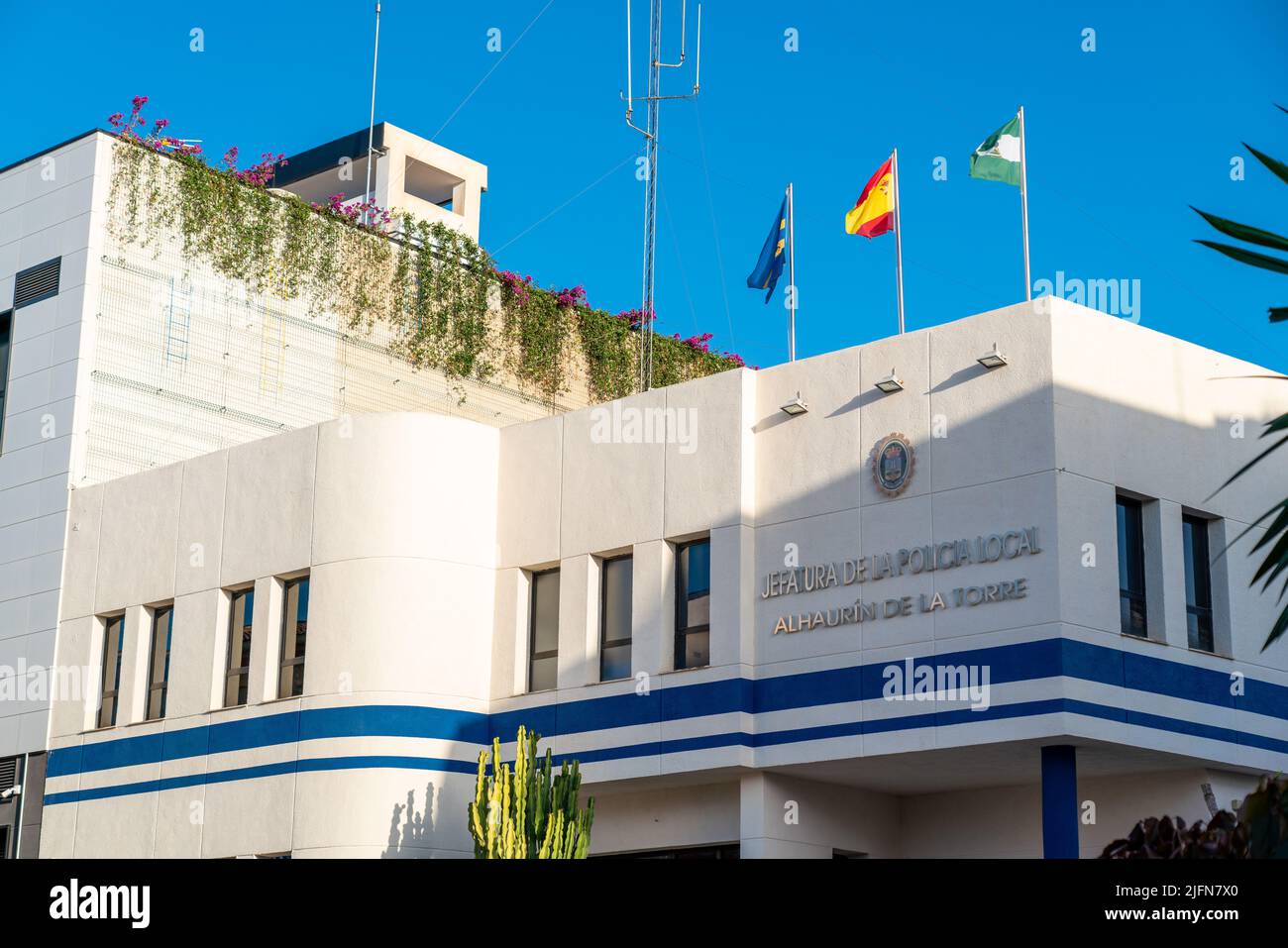 Alhaurin de la Torre, SPAIN - July 3 2022: Building of local police of the city of Alhaurin de la Torre Stock Photo
