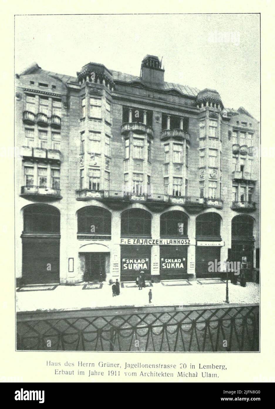 House of Mr. Grüner, Jagellonensfrasse 20 in Lemberg [Lviv], built in 1911 by the architect Micha! Ulam From the book in German ' Galizien, seine kulturelle und wirtschaftliche Entwicklung. ' [ Galicia, its cultural and economic development. ] Publisher and responsible editor Siegmund Bergmann. 1912 Stock Photo