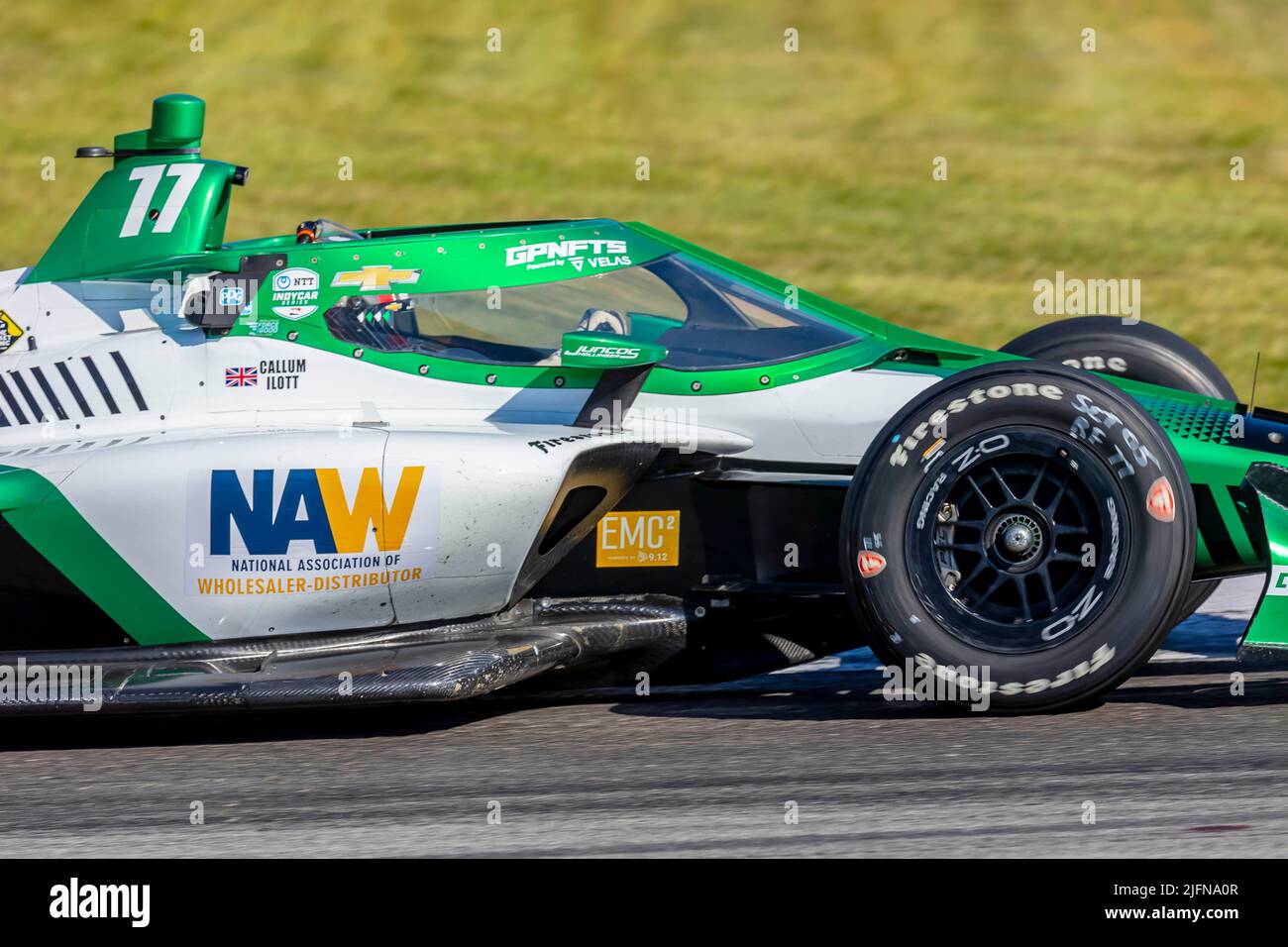 Lexington, OH, USA. 3rd July, 2022. CALLUM LLOTT (77) (R) of Cambridge, England races through the turns during the Honda Indy 200 at Mid Ohio Sports Car Course in Lexington OH. (Credit Image: © Walter G. Arce Sr./ZUMA Press Wire) Stock Photo