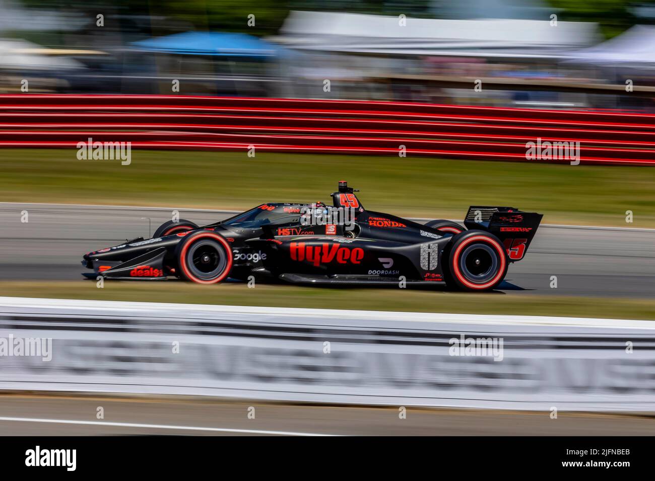Lexington, OH, USA. 2nd July, 2022. JACK HARVEY (45) of Bassingham, England practices for the Honda Indy 200 at the Mid Ohio Sports Car Course in Lexington OH. (Credit Image: © Walter G. Arce Sr./ZUMA Press Wire) Stock Photo