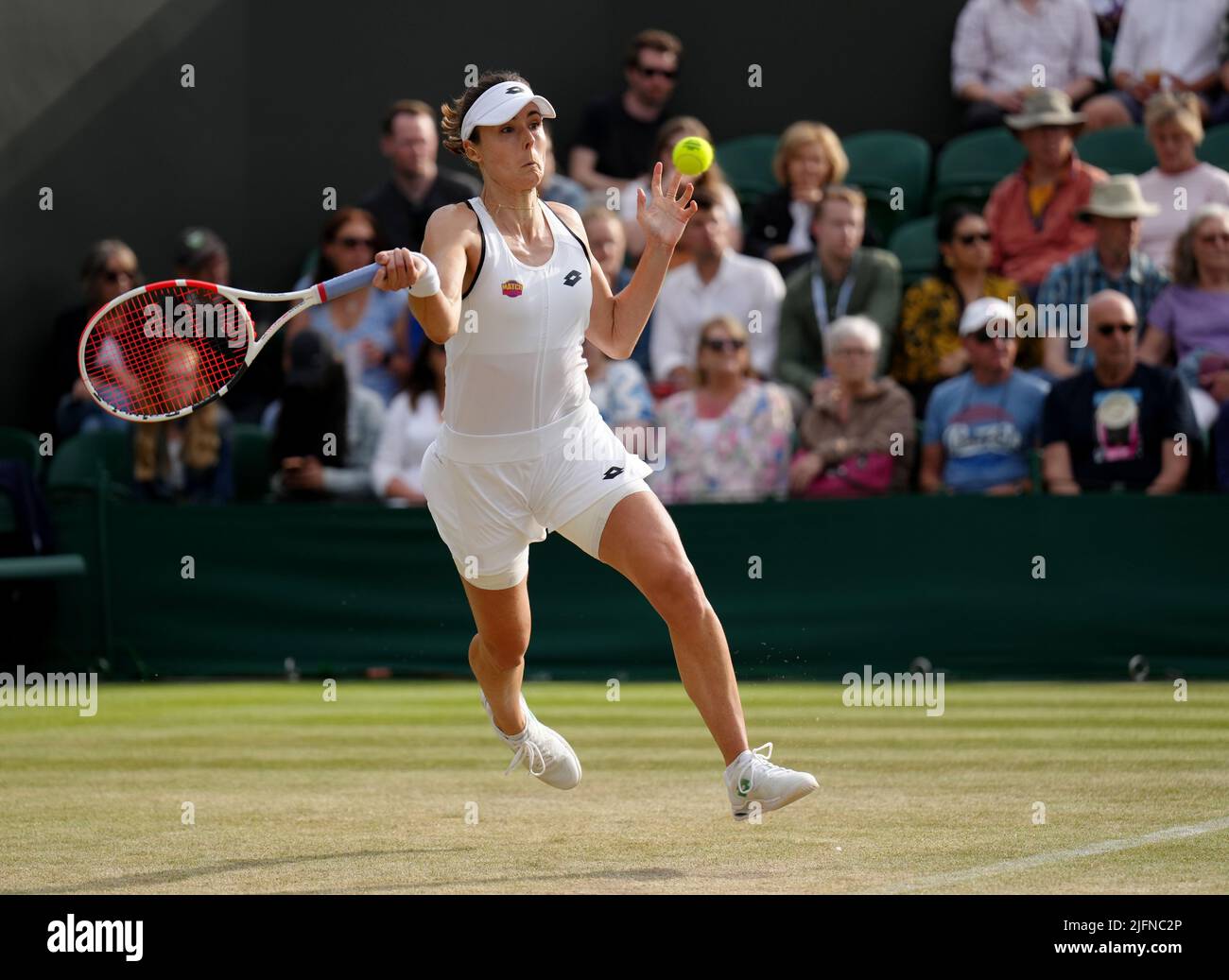 Alize in action against Ajla Tomljanovic on day eight of the