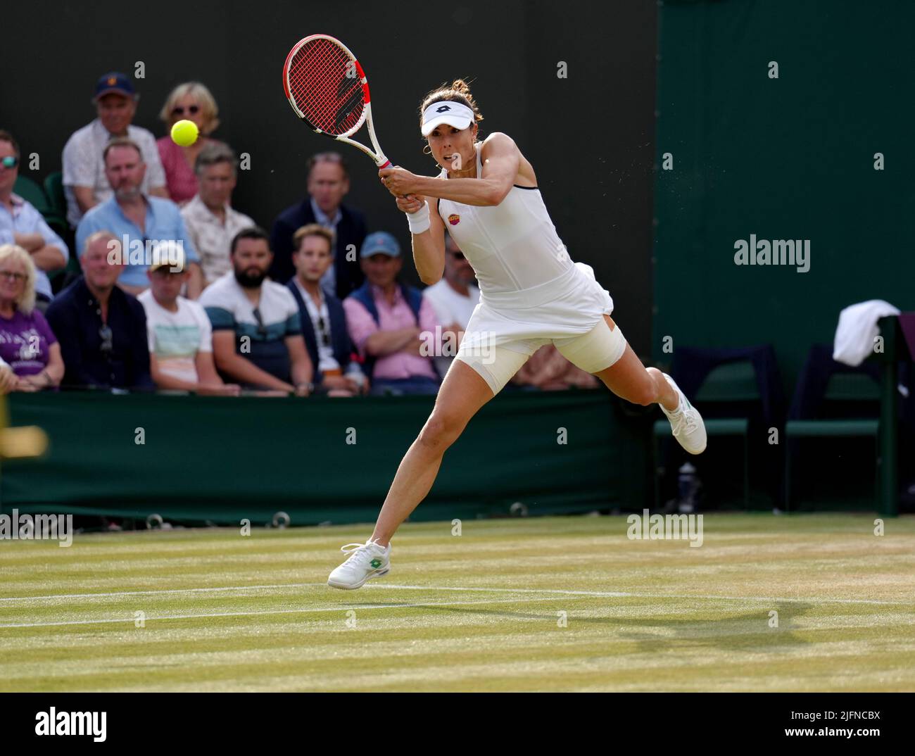 Alize in action against Ajla Tomljanovic on day eight of the