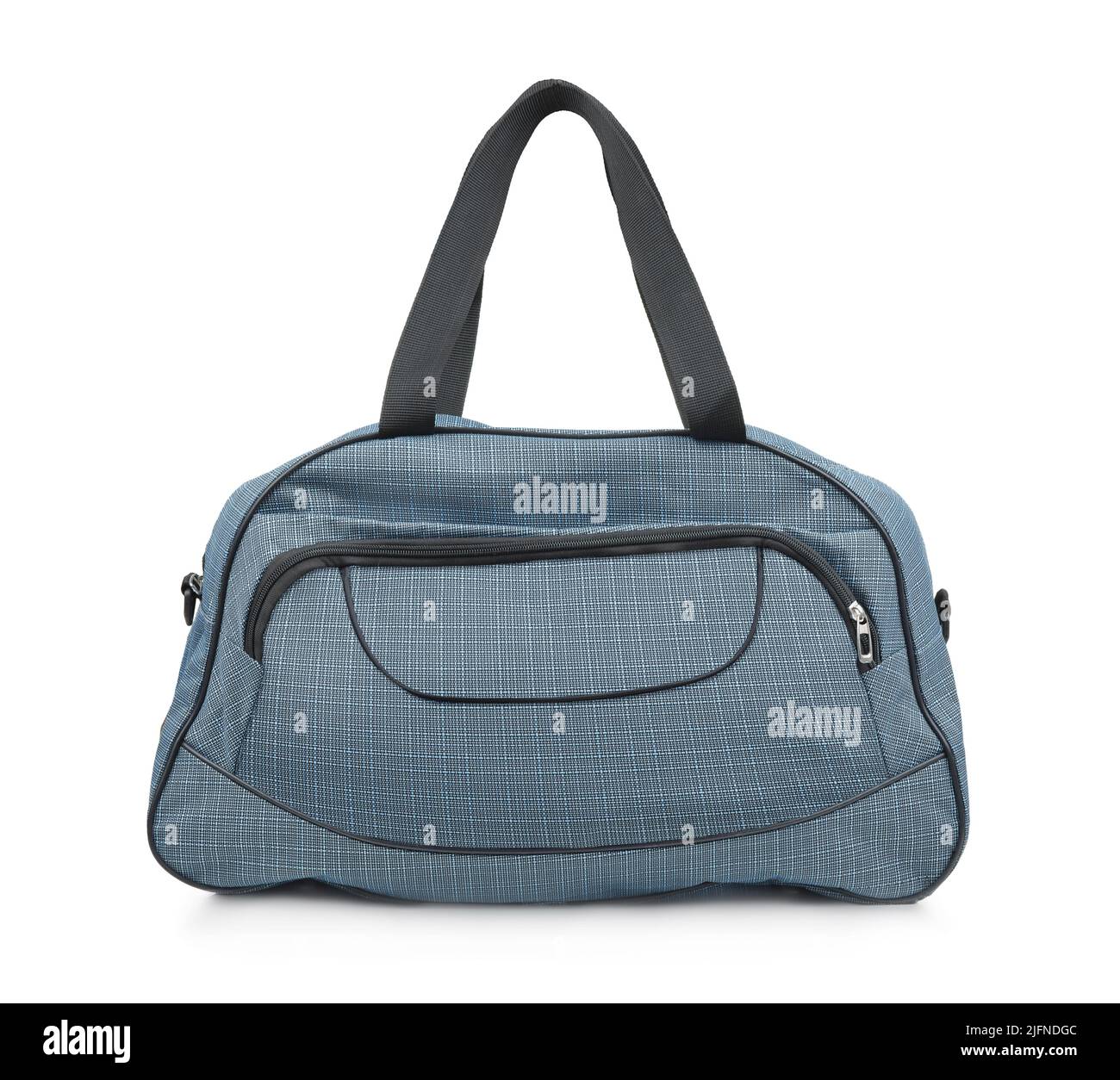 Side view of gray sport bag isolated on white Stock Photo