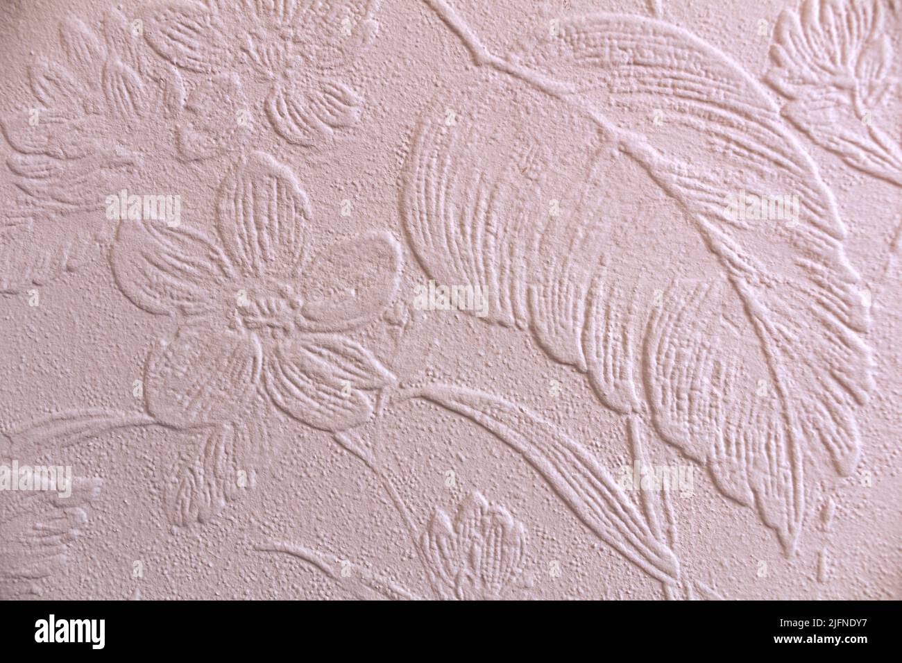 flower leaf patterned wallpaper closeup Stock Photo