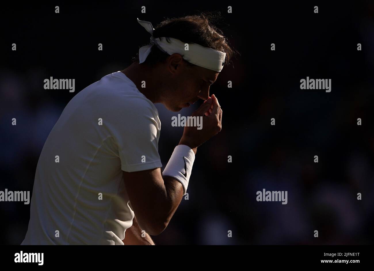 Rafael Nadal in action during his Gentlemen's Singles fourth round