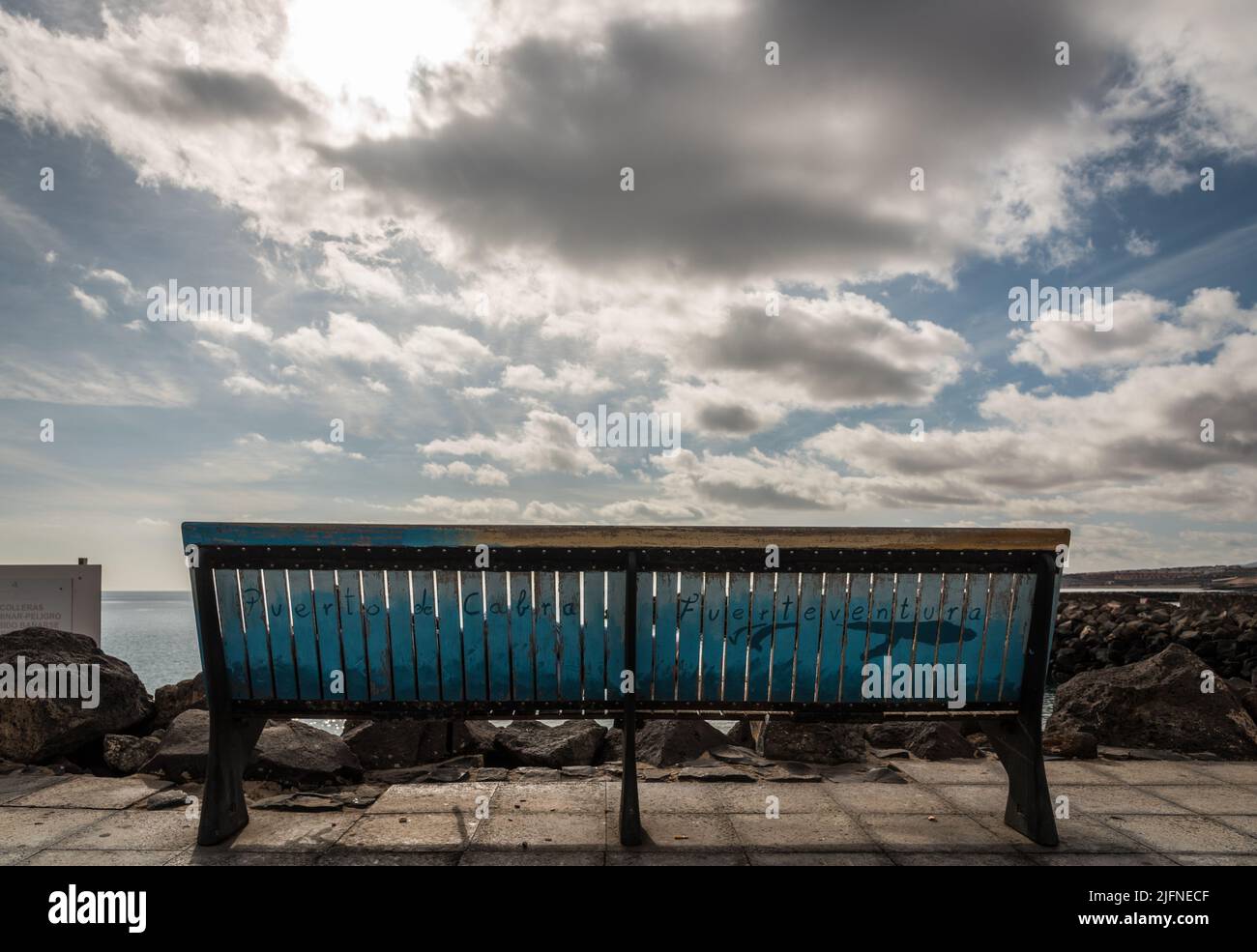 benches with a sea view Stock Photo