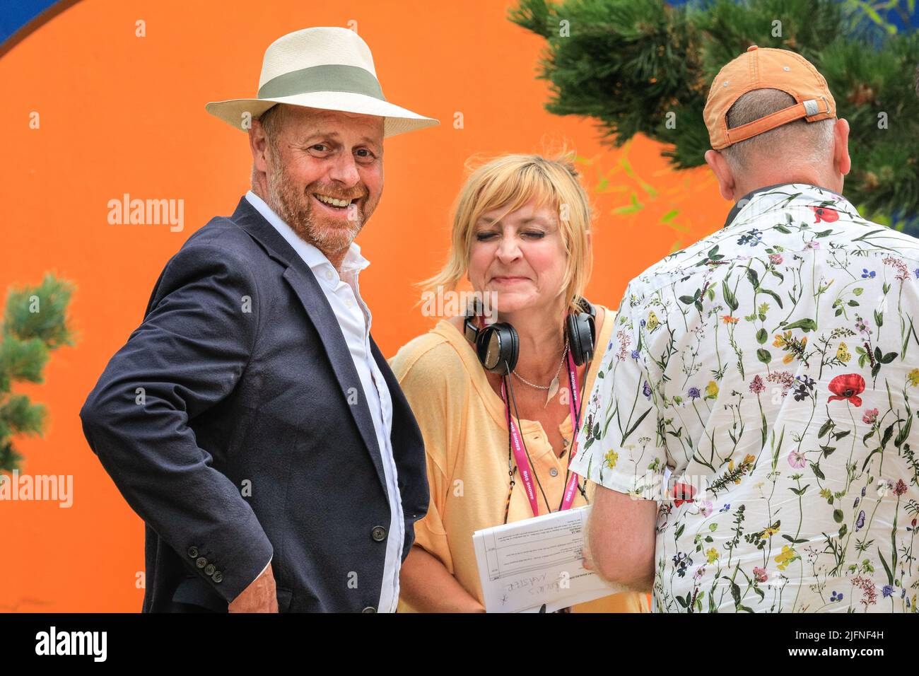 Hampton Court, London, UK. 04th July, 2022. Joe Swift, Gardener's World presenter. BBC are filming elements for Gardener's World at the show. Press preview day at RHS Hampton Court Palace Garden Festival (formerly The Hampton Court Flower Show). Credit: Imageplotter/Alamy Live News Stock Photo
