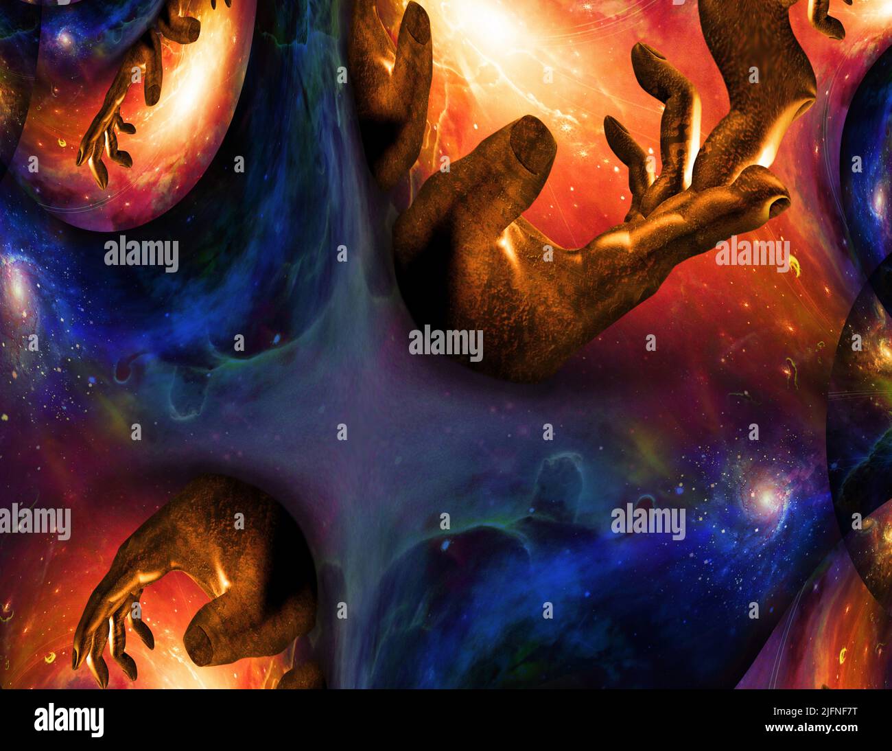 Hands of Creator. 3D rendering Stock Photo - Alamy