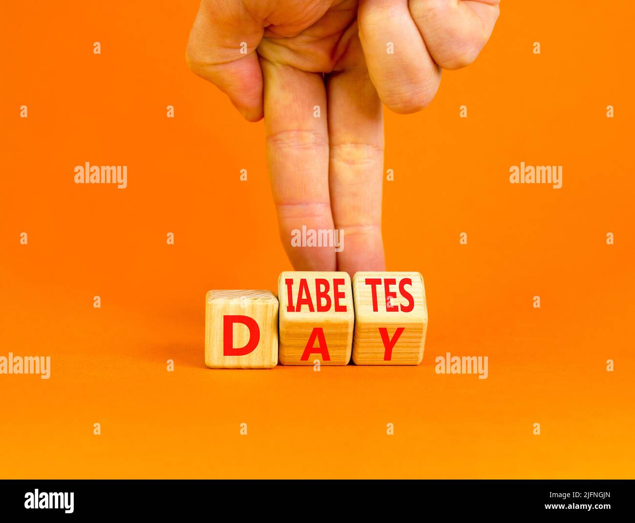 Diabetes day symbol. Concept words Diabetes day on wooden cubes. Doctor