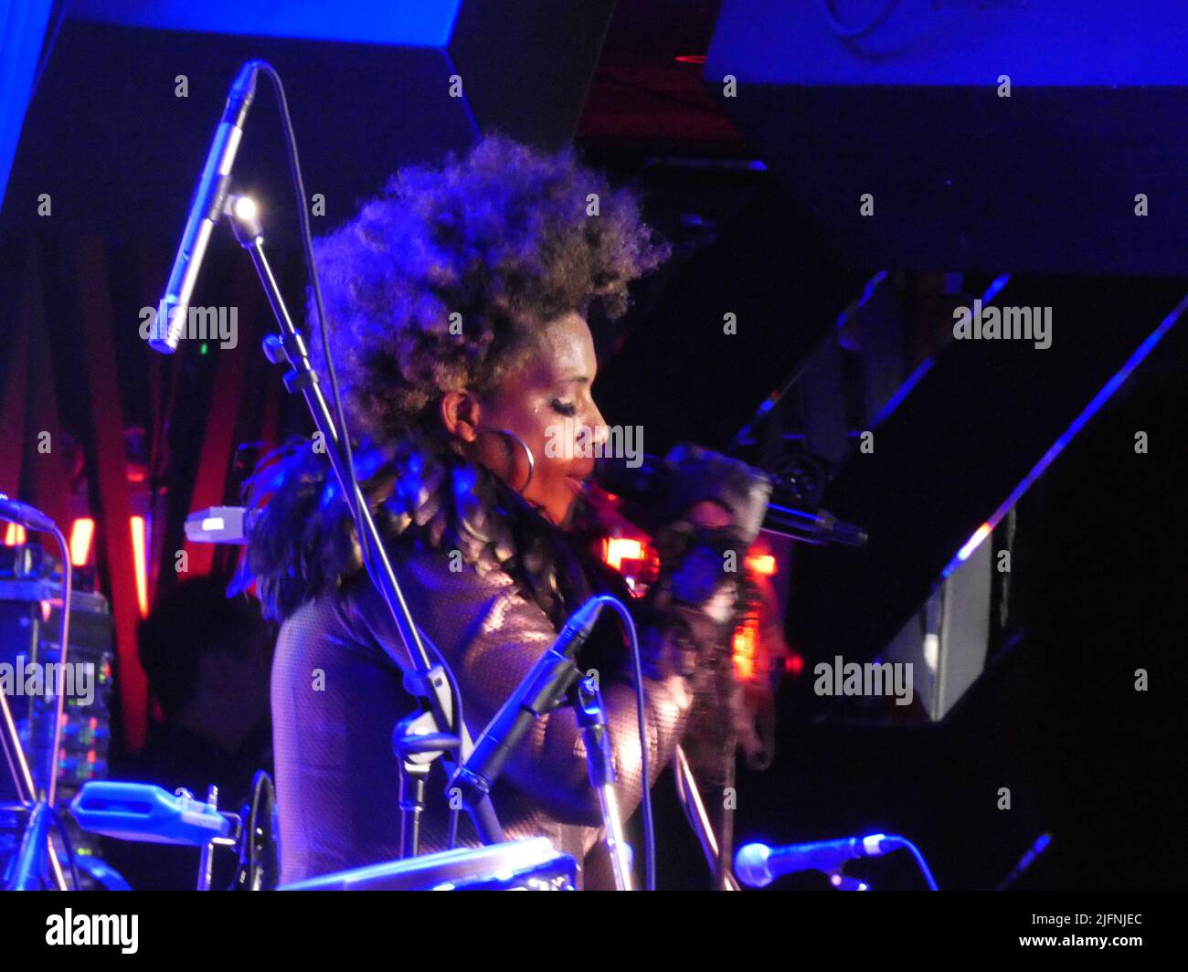 New York, NY, 04/07/2022, Recluse R&B Star Macy Gray Emerges to Deliver a Rare Performance at New York's Renowned Blue Note Jazz Club. Blue Note Jazz Club 131 W 3rd St, New York, NY 10012, USA. Credit: ©Julia Mineeva/EGBN TV News/Alamy Live News Stock Photo