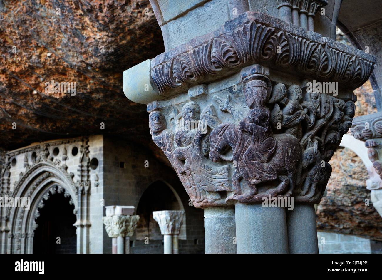 Capital showing Entry of Christ into Jerusalem. Cloister of San Juan de