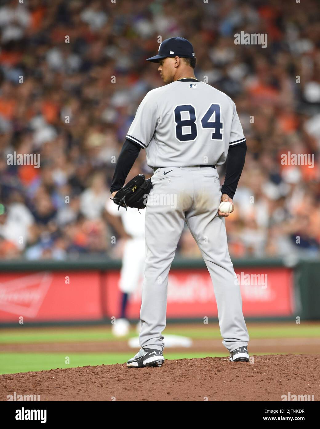 New York Yankees relief pitcher Albert Abreu (84) pitches during the