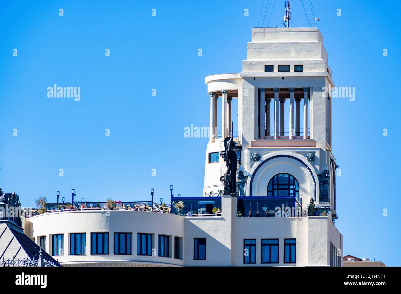 Círculo de Bellas Artes is the name by which the property located at the confluence of Calle de Alcalá and Gran Vía in Madrid is known, which is the h Stock Photo