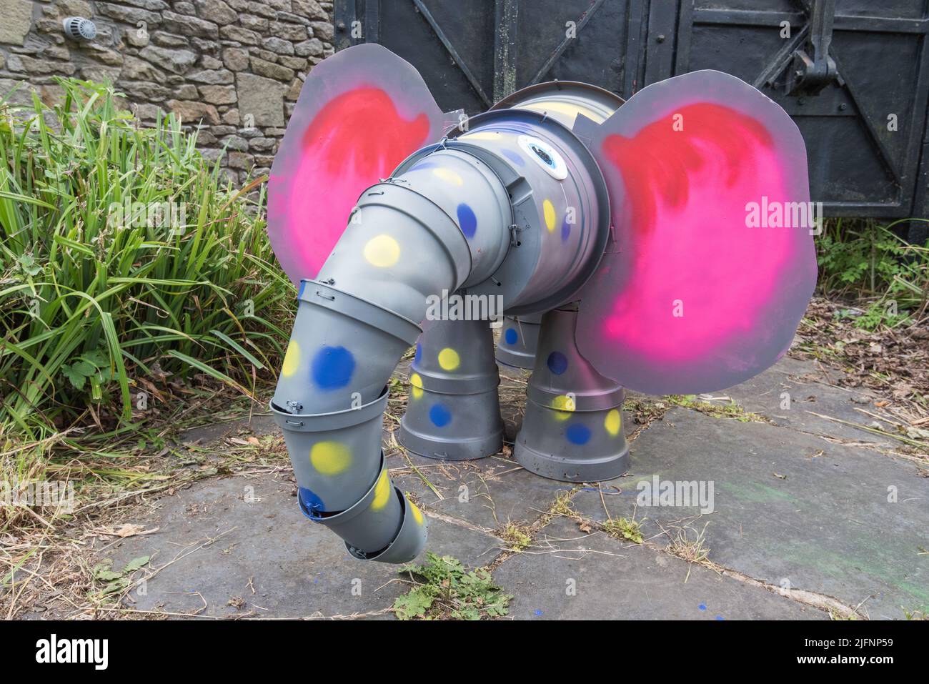 The pinkeared elephant at Settle Flowerpot Festival 2022. Settle is a