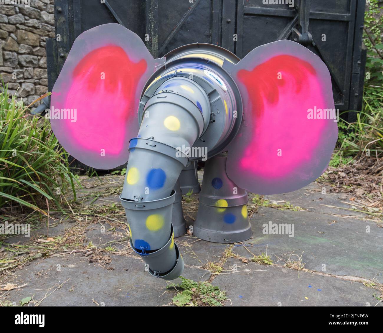 The pinkeared elephant at Settle Flowerpot Festival 2022. Settle is a
