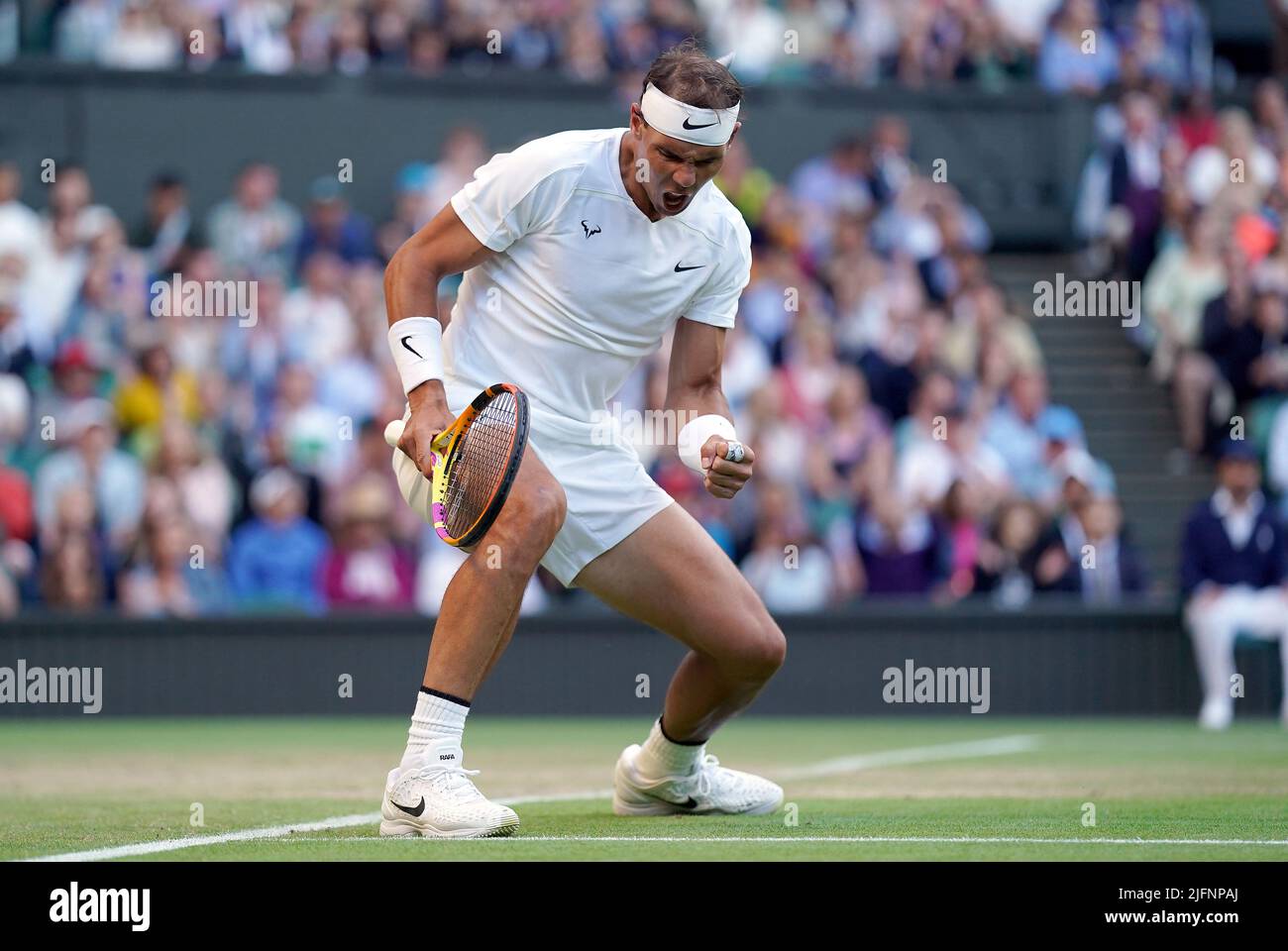 Rafael Nadal celebrates during his Gentlemen's Singles fourth round