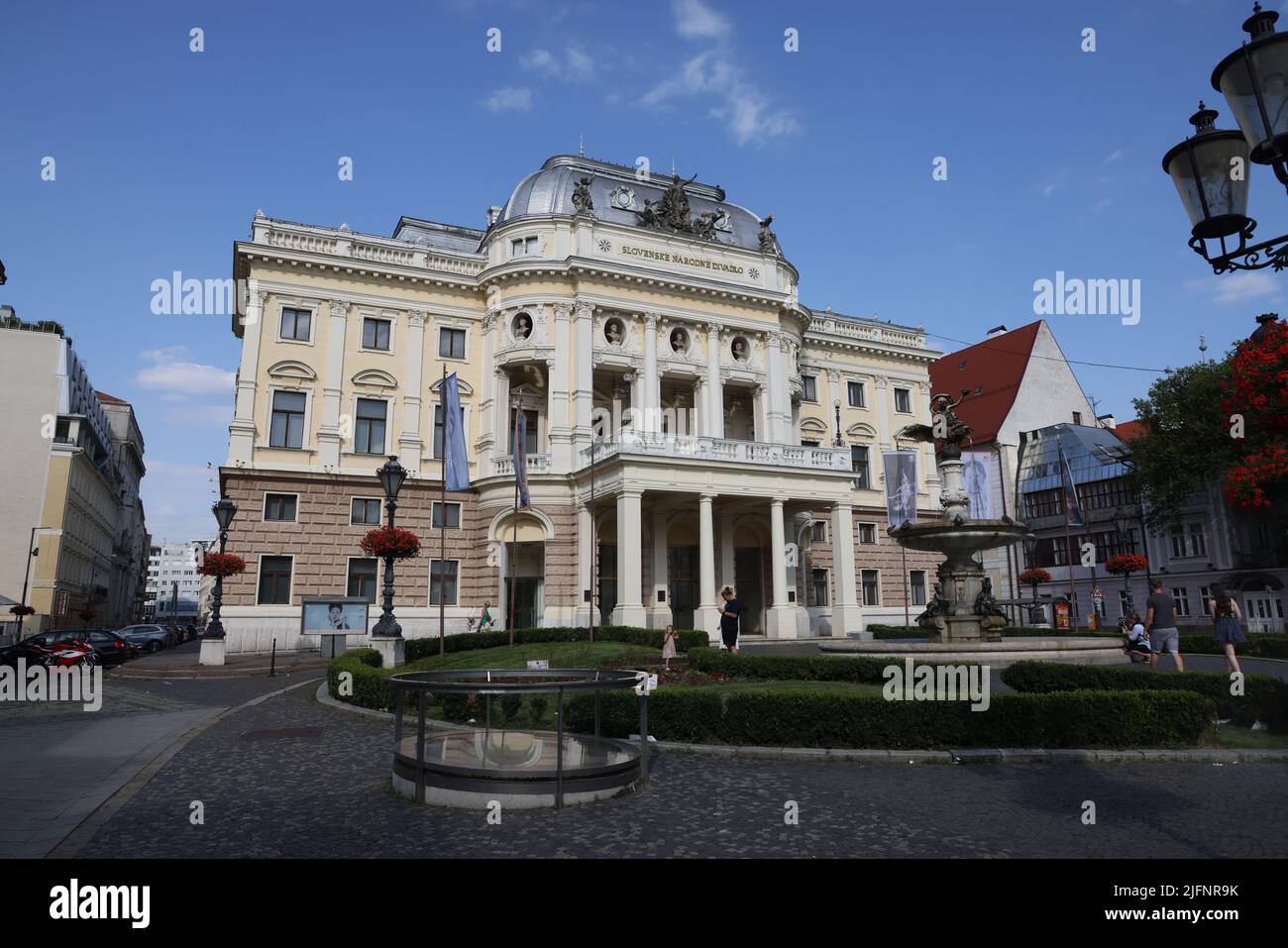 The Slovak National Theatre in the Old town of Bratislava, Slovakia Stock Photo