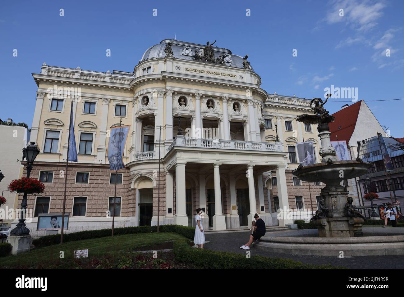 The Slovak National Theatre in the Old town of Bratislava, Slovakia Stock Photo