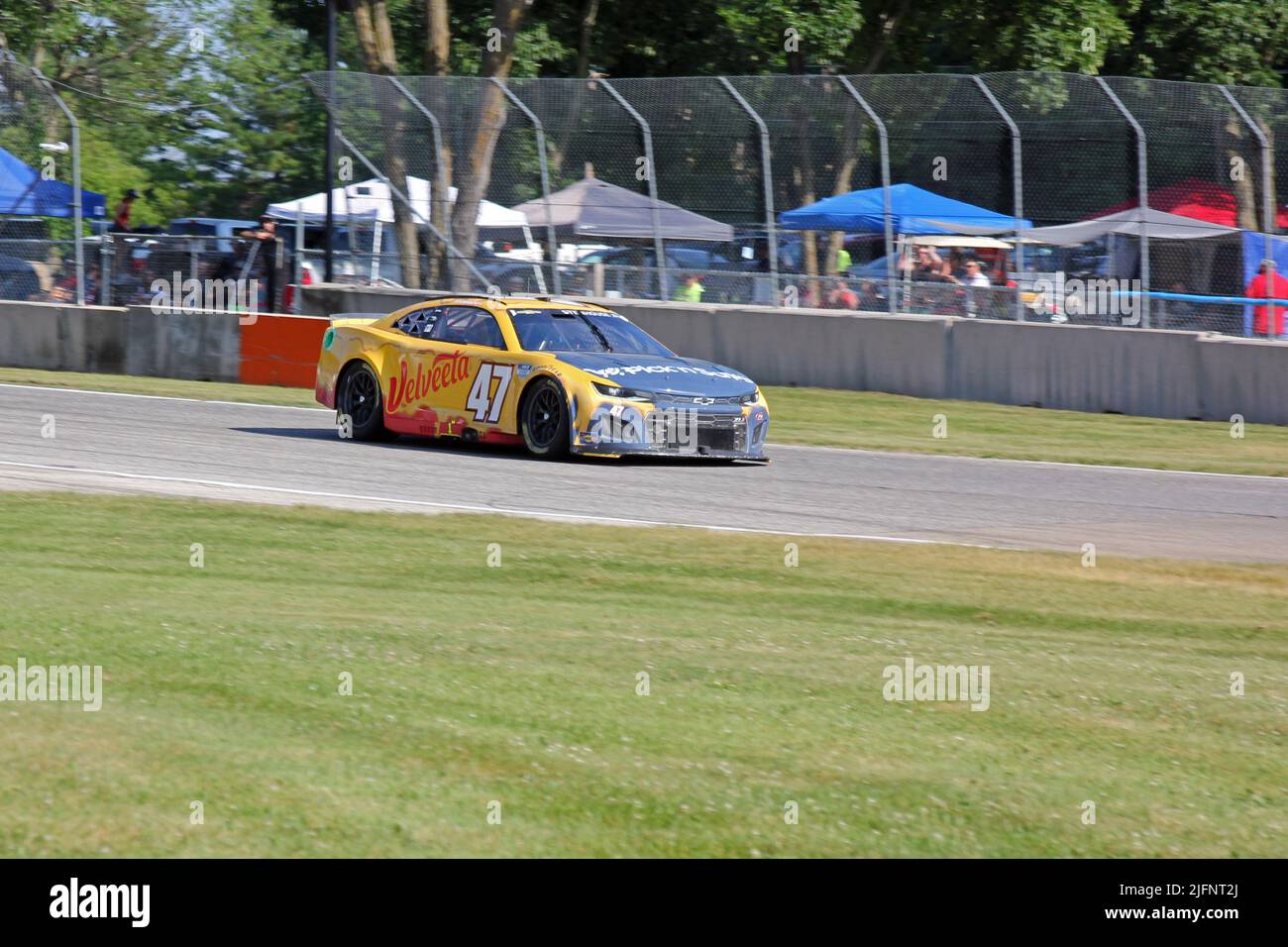 Elkhart Lake, Wisconsin - 3 July 2022: Kwik Trip 250 presented by JOCKEY Made in America. Ricky Stenhouse Jr. drives the No. 47 Chevrolet in the NASCA Stock Photo