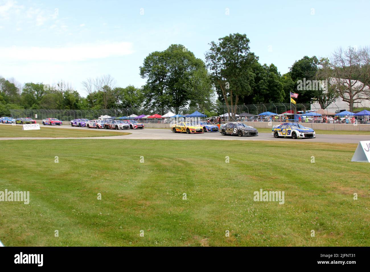 Elkhart Lake, Wisconsin - 3 July 2022: Kwik Trip 250 presented by JOCKEY Made in America. Race Start Stock Photo