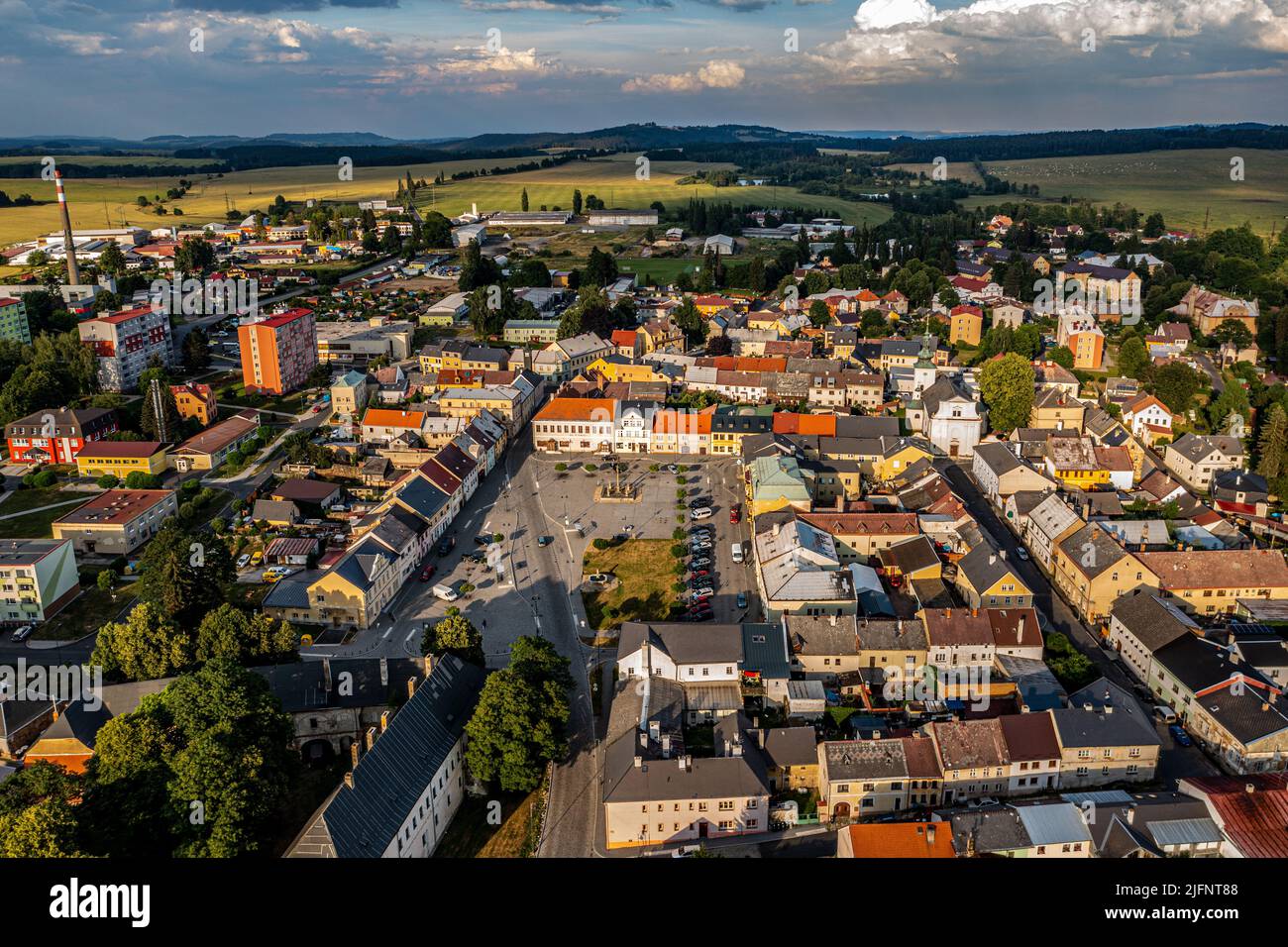 Toužim in Czech from above Stock Photo