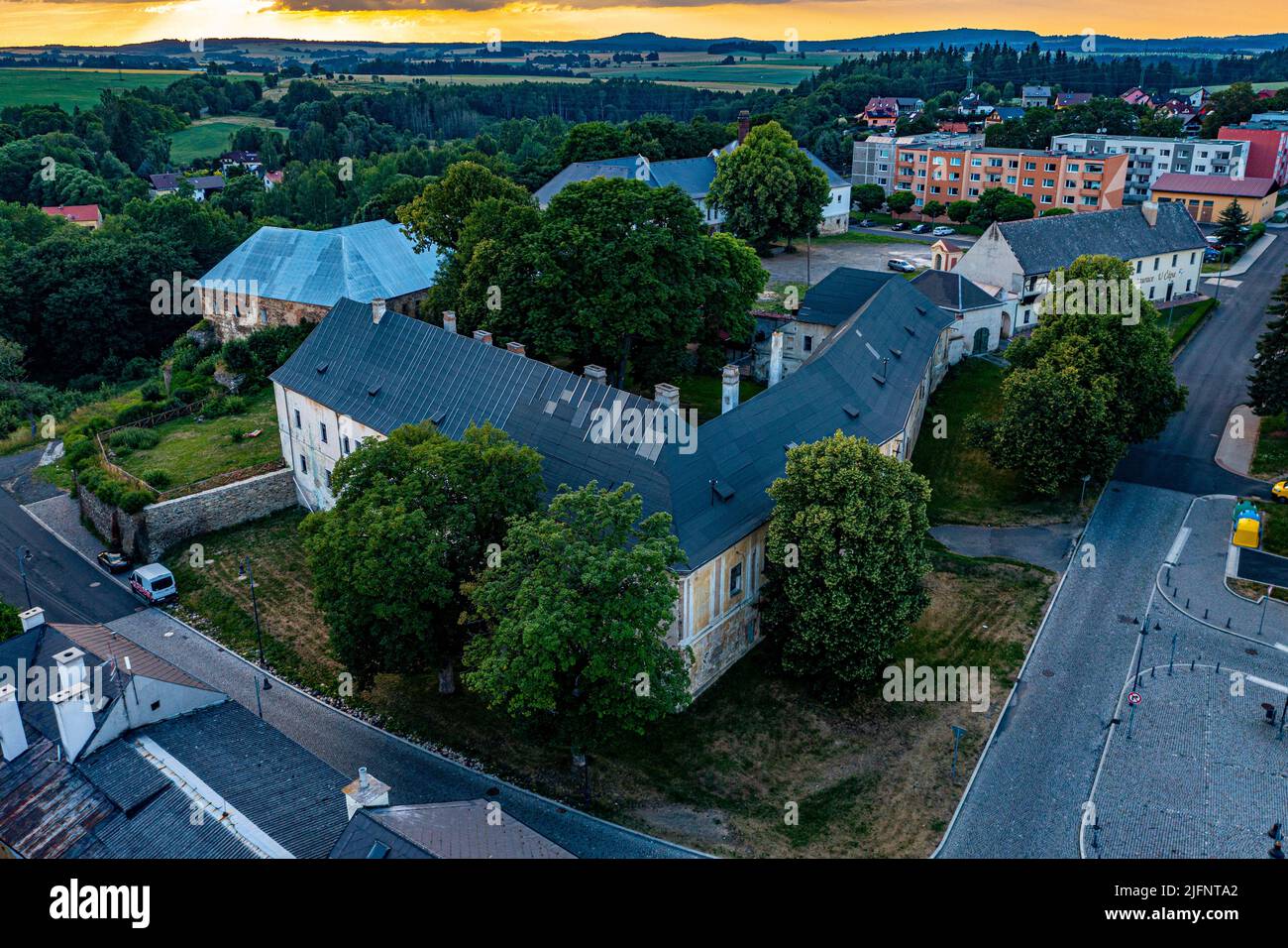 Toužim in Czech from above Stock Photo