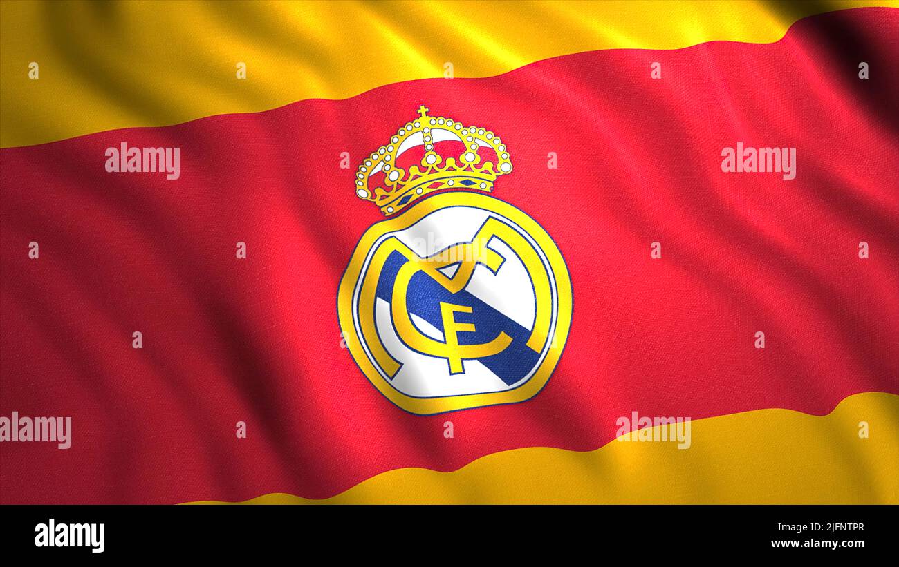 wavy-fabric-with-sports-logo-motion-3d-flag-with-emblem-of-spanish