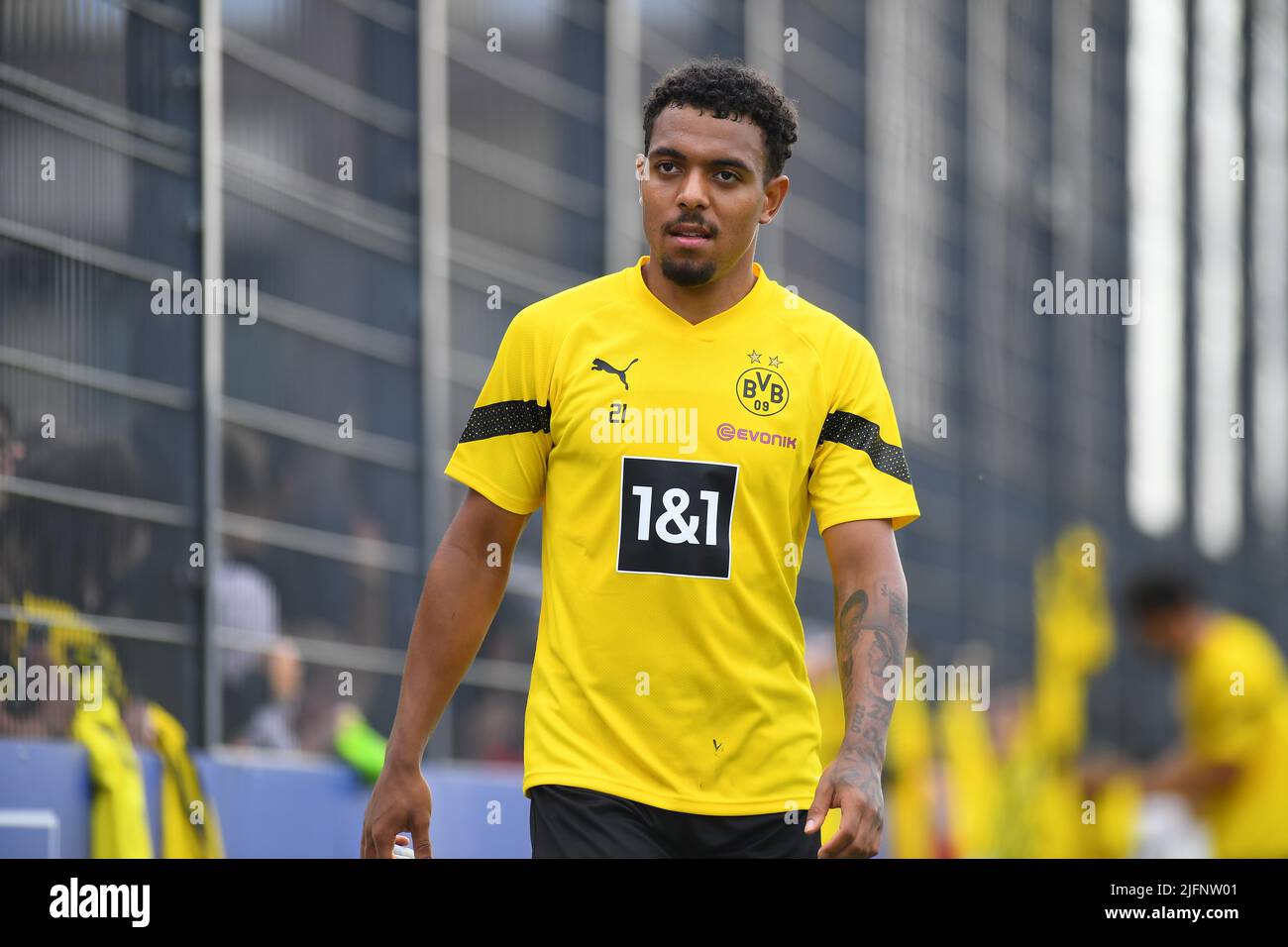 COLOGNE, GERMANY - JUNE 29 2022: Donyell Malen. Pre season practice of Borussia Dortmund Stock Photo