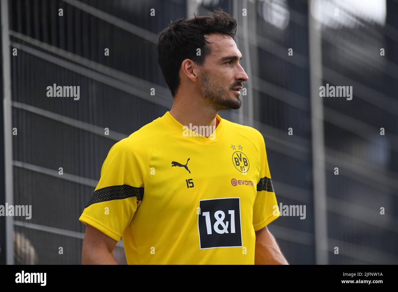 COLOGNE, GERMANY - JUNE 29 2022: Mats Hummels. Pre season practice of Borussia Dortmund Stock Photo